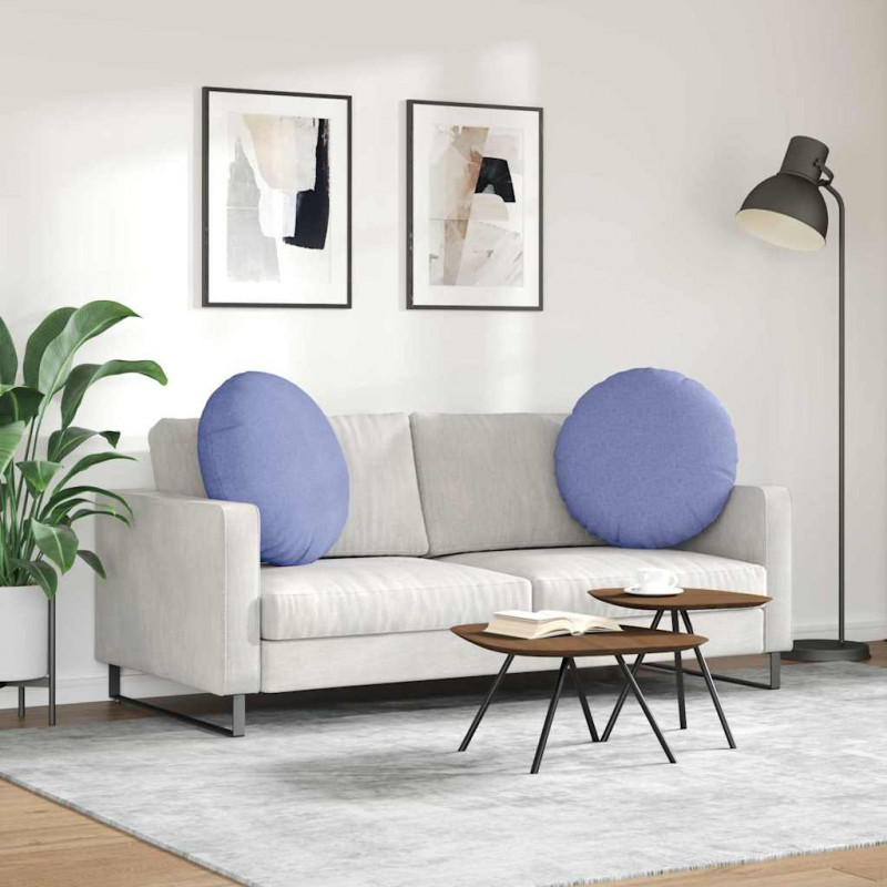 Poduszki na siedziska 2 pcs Niebieski dżins Ø80 x 29 cm tkanina