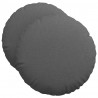 Poduszki na siedziska 2 pcs Ciemnoszary Ø50 x 19 cm tkanina