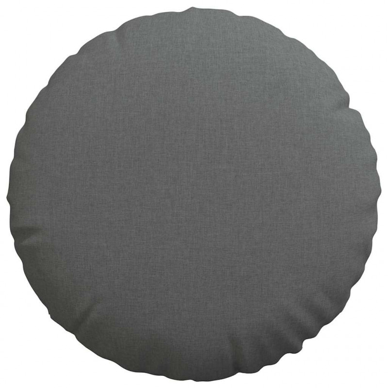 Poduszki na siedziska 2 pcs Ciemnoszary Ø50 x 19 cm tkanina