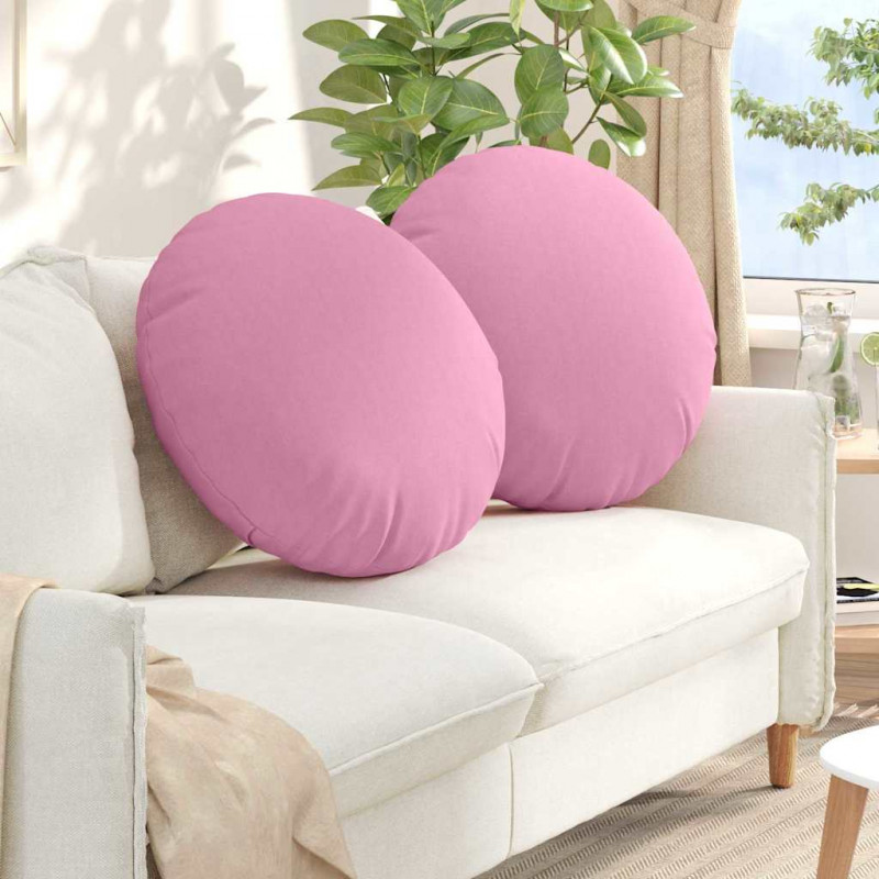 Poduszki na siedziska 2 pcs Różowy Ø80 x 29 cm tkanina