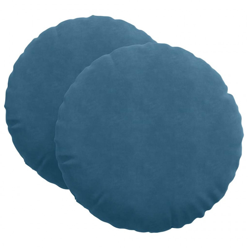 Poduszki na siedziska 2 pcs Niebieski Ø 80 x 29 cm Aksamit