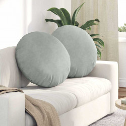 Poduszki na siedziska 2 pcs Jasnoszary Ø 40 x 13 cm Aksamit