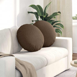 Poduszki na siedziska 2 pcs Brązowy Ø50 x 19 cm tkanina