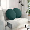 Poduszki na siedziska 2 pcs Ciemna zieleń Ø50 x 19 cm tkanina