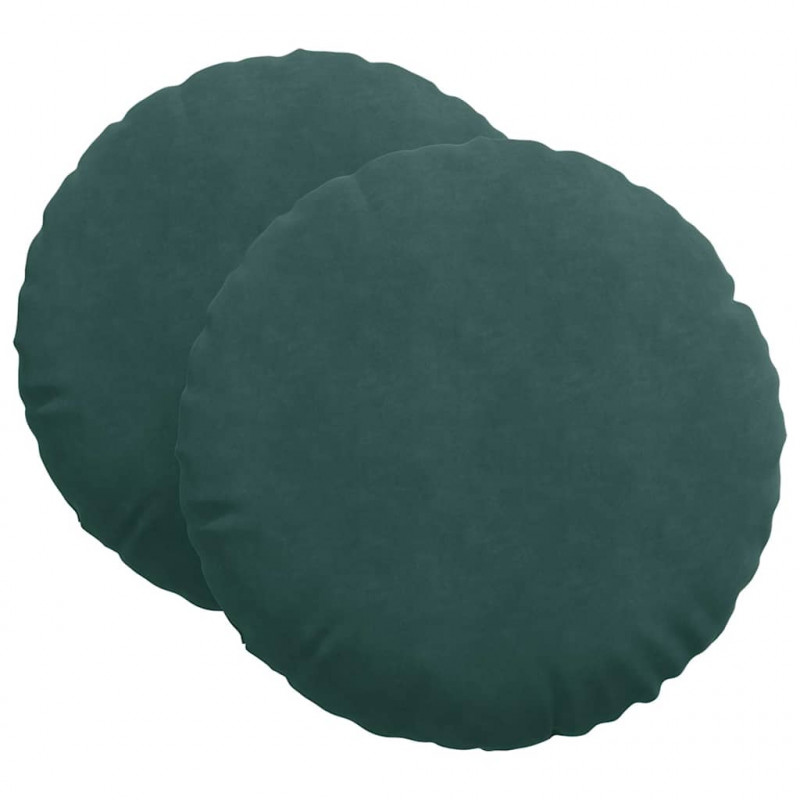 Poduszki na siedziska 2 pcs Ciemna zieleń Ø 80 x 29 cm Aksamit