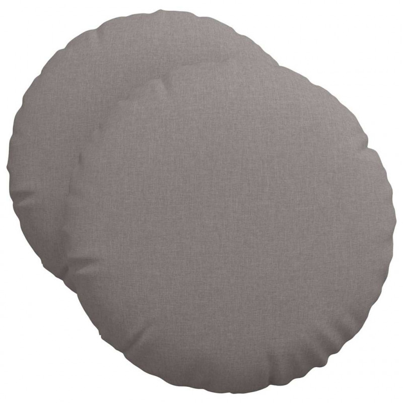 Poduszki na siedziska 2 pcs Ciemnoszary Ø50 x 19 cm tkanina
