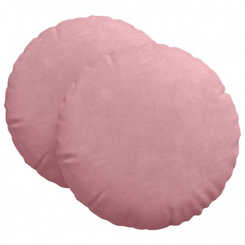 Poduszki na siedziska 2 pcs Różowy Ø 80 x 29 cm Aksamit