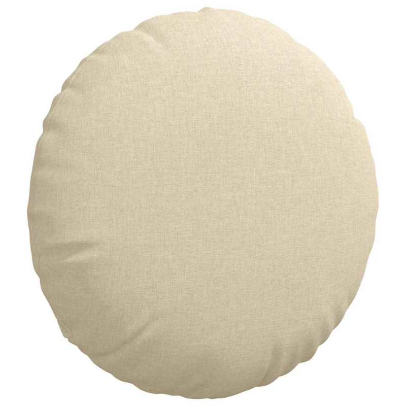 Poduszki na siedziska 2 pcs Kremowy Ø50 x 19 cm tkanina