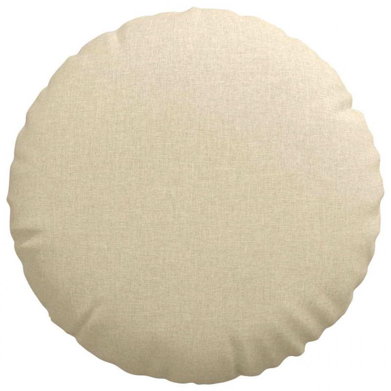 Poduszki na siedziska 2 pcs Kremowy Ø50 x 19 cm tkanina