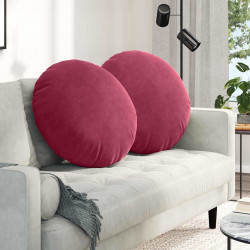 Poduszki na siedziska 2 pcs Czerwone wino Ø 80 x 29 cm Aksamit