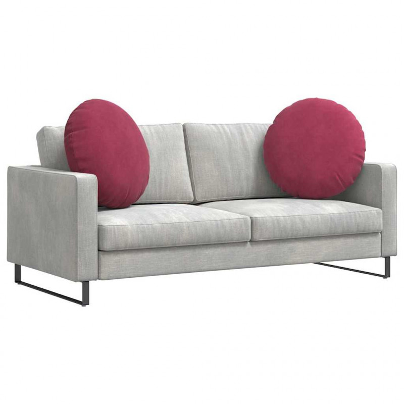 Poduszki na siedziska 2 pcs Czerwone wino Ø 80 x 29 cm Aksamit