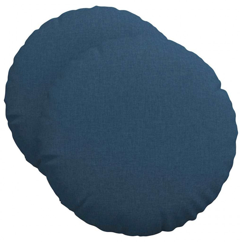Poduszki na siedziska 2 pcs Niebieski Ø50 x 19 cm tkanina
