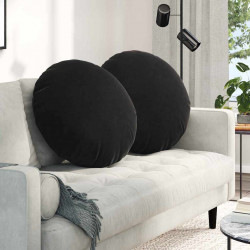 Poduszki na siedziska 2 pcs Czarny Ø 80 x 29 cm Aksamit