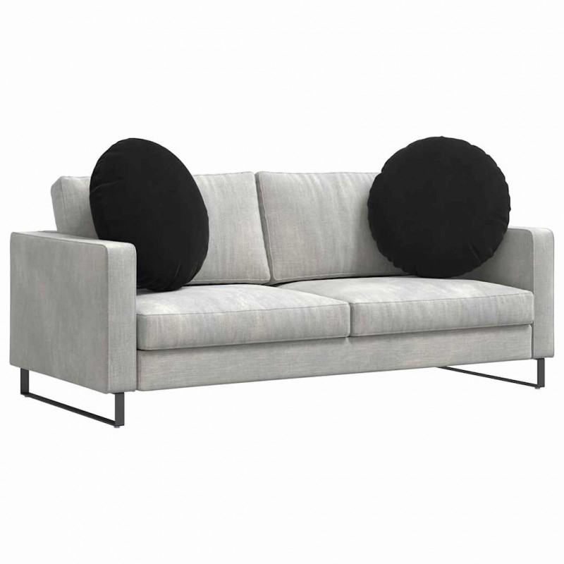 Poduszki na siedziska 2 pcs Czarny Ø 80 x 29 cm Aksamit