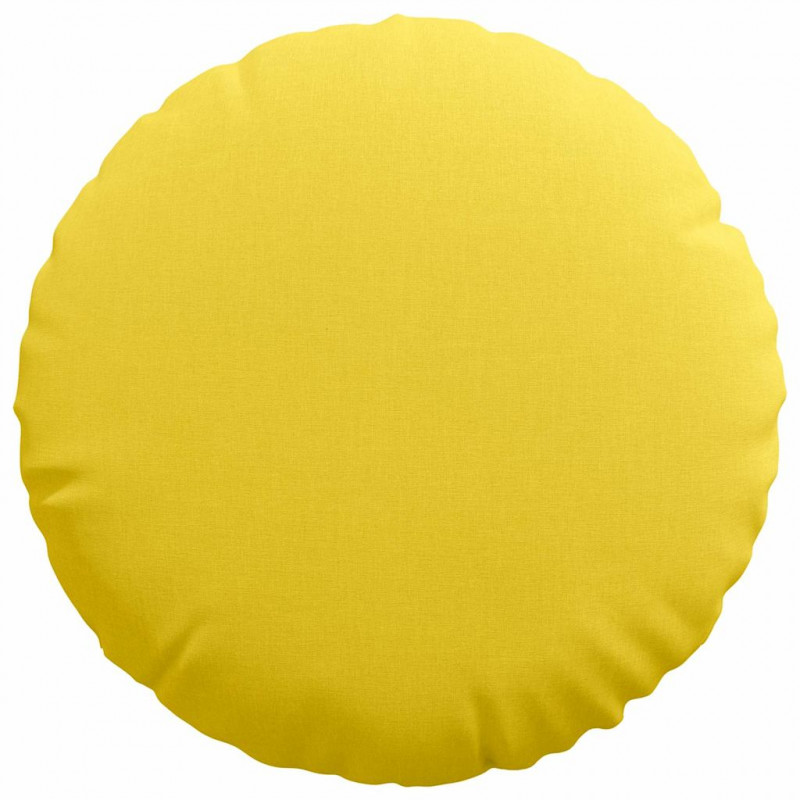 Poduszki na siedziska 2 pcs Jasnożółty Ø50 x 19 cm tkanina