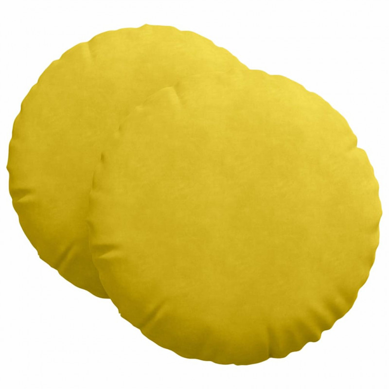 Poduszki na siedziska 2 pcs Żółty Ø 80 x 29 cm Aksamit