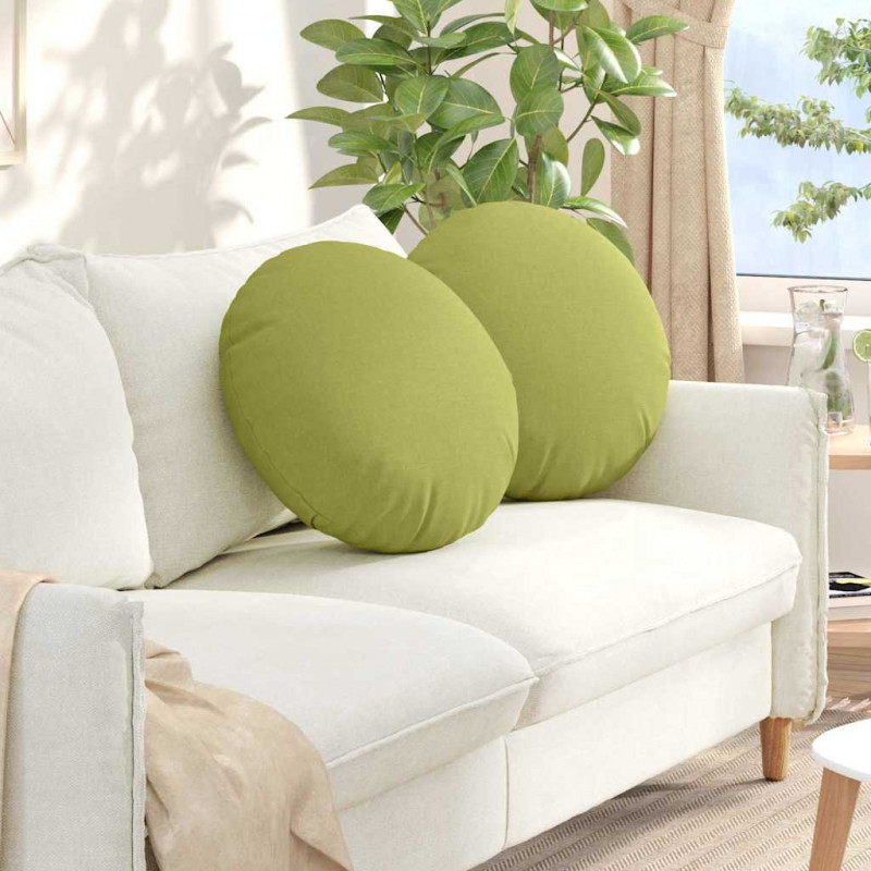 Poduszki na siedziska 2 pcs Jasnozielony Ø50 x 19 cm tkanina