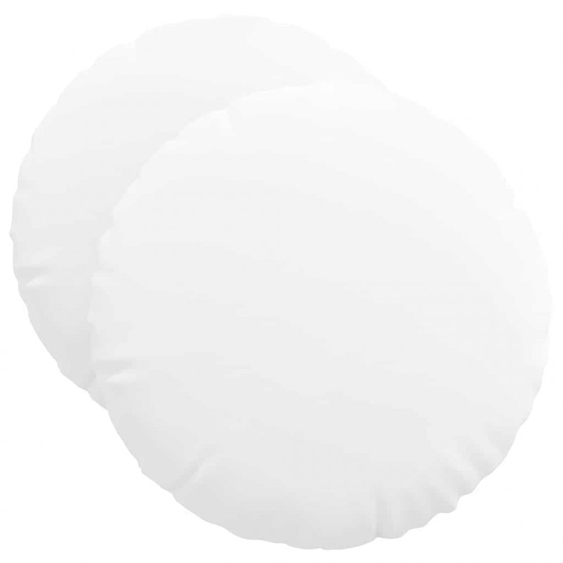 Poduszki na siedziska 2 pcs Biały Ø50 x 19 cm tkanina