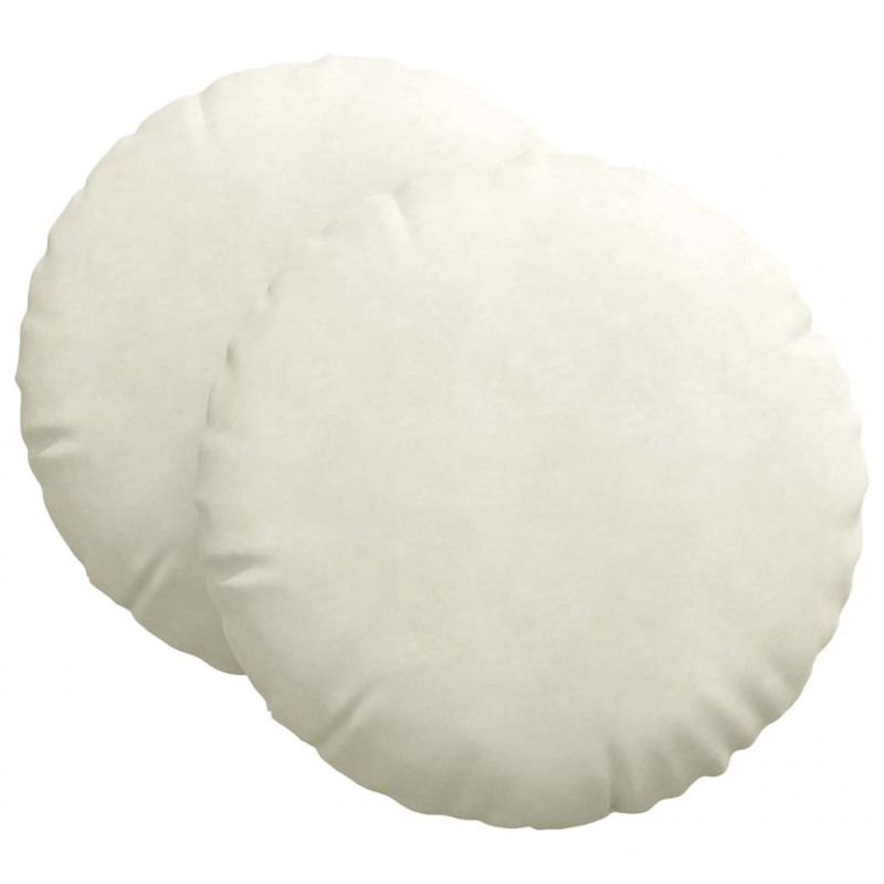 Poduszki na siedziska 2 pcs Kremowy Ø 80 x 29 cm Aksamit