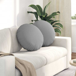 Poduszki na siedziska 2 pcs Szary chmur Ø50 x 19 cm tkanina
