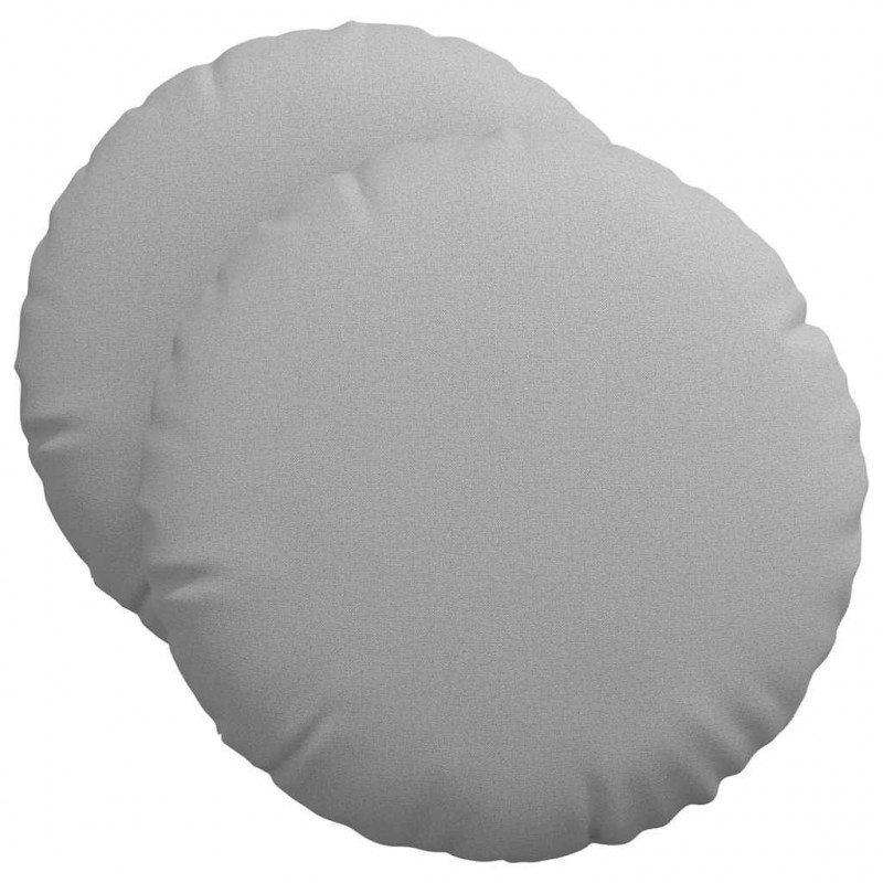 Poduszki na siedziska 2 pcs Szary chmur Ø50 x 19 cm tkanina