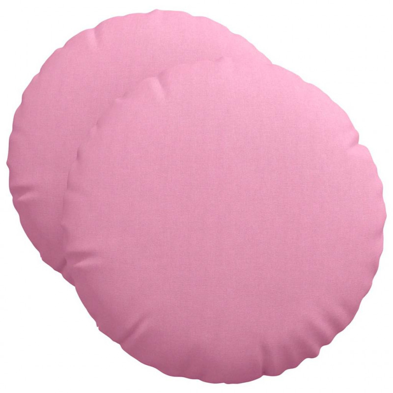 Poduszki na siedziska 2 pcs Różowy Ø50 x 19 cm tkanina