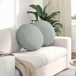 Poduszki na siedziska 2 pcs Jasnoszary Ø 40 x 13 cm Aksamit