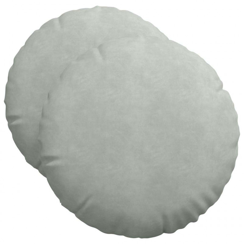 Poduszki na siedziska 2 pcs Jasnoszary Ø 40 x 13 cm Aksamit