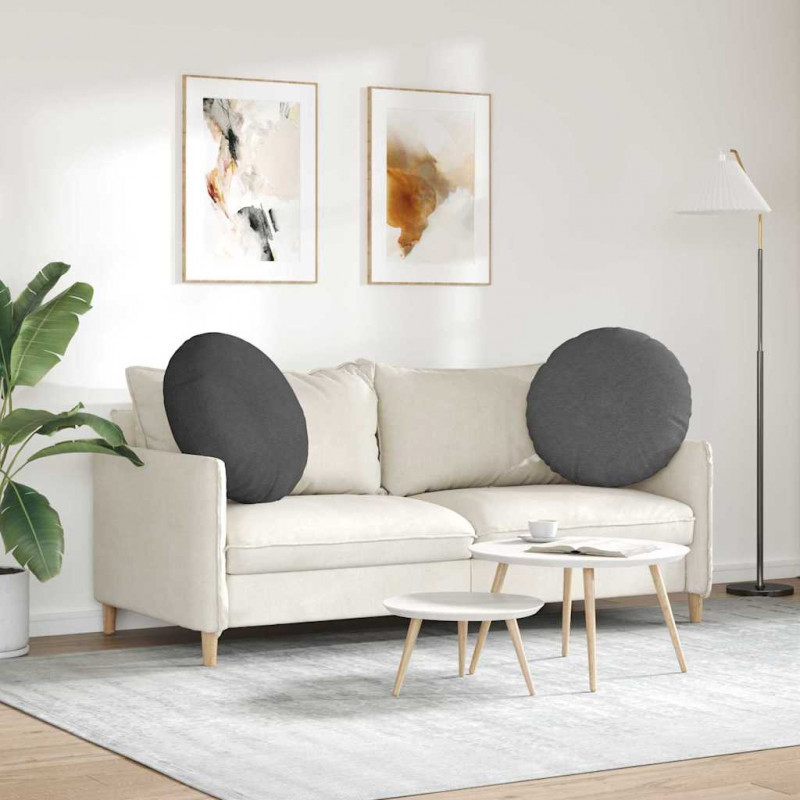 Poduszki na siedziska 2 pcs Ciemnoszary Ø 80 cm