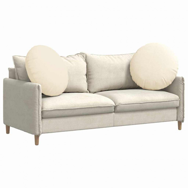 Poduszki na siedziska 2 pcs Kremowy Ø 80 cm Tkanina sztruksowa