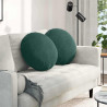 Poduszki na siedziska 2 pcs Ciemna zieleń Ø 40 x 13 cm Aksamit