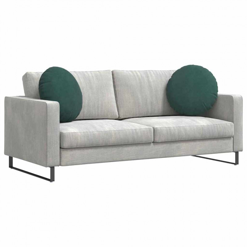 Poduszki na siedziska 2 pcs Ciemna zieleń Ø 40 x 13 cm Aksamit