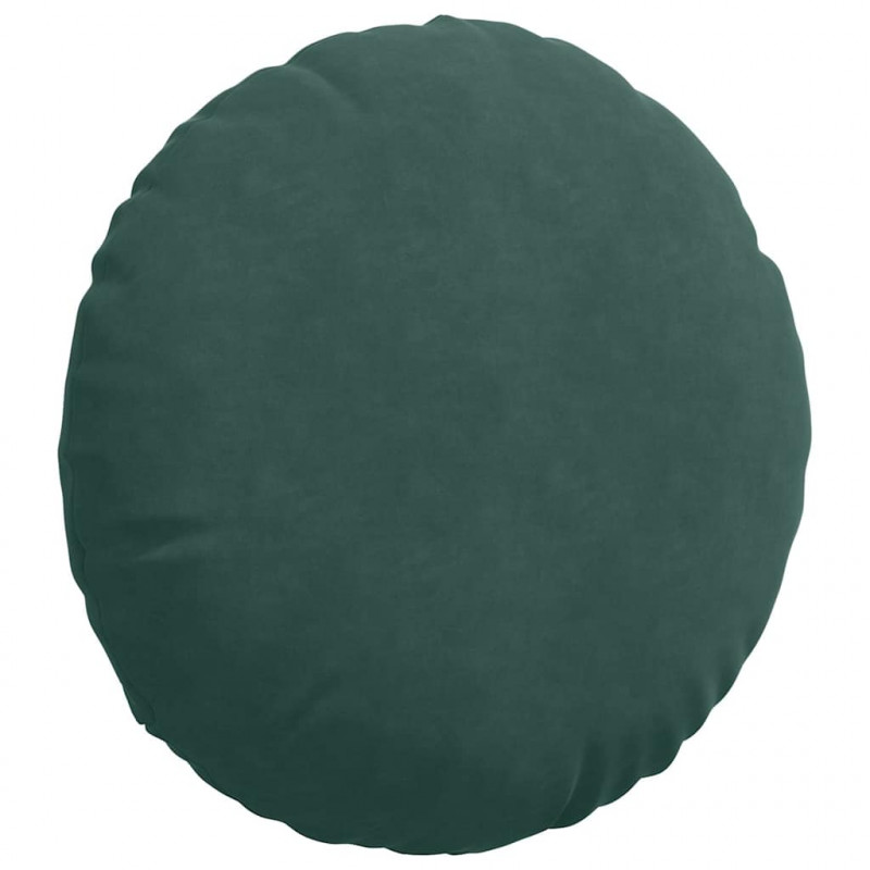 Poduszki na siedziska 2 pcs Ciemna zieleń Ø 40 x 13 cm Aksamit