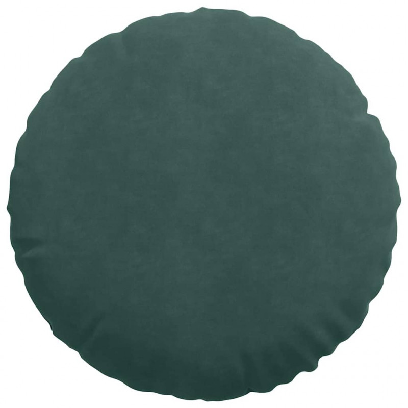 Poduszki na siedziska 2 pcs Ciemna zieleń Ø 40 x 13 cm Aksamit