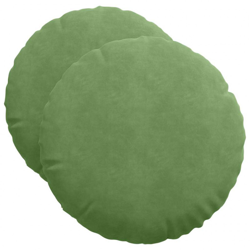 Poduszki na siedziska 2 pcs Jasnozielony Ø 40 x 13 cm Aksamit