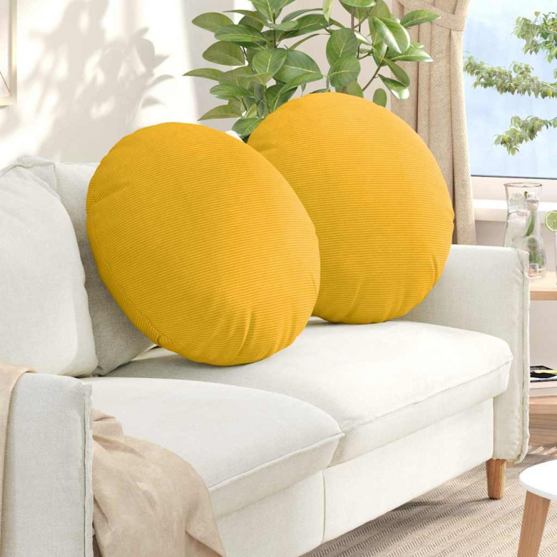 Poduszki na siedziska 2 pcs Jasnożółty Ø 80 cm