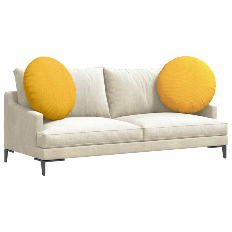 Poduszki na siedziska 2 pcs Jasnożółty Ø 80 cm