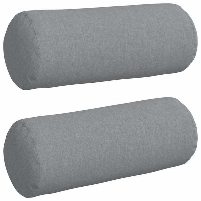 Poduszki Wałkowe 2 pcs Jasnoszary Ø 15 x 40 cm tkanina