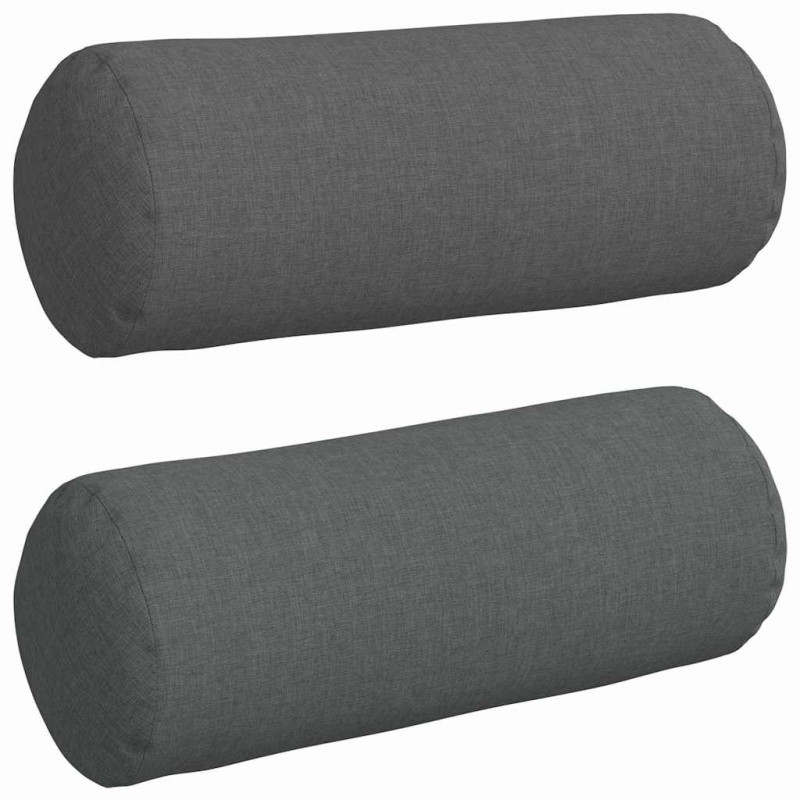 Poduszki Wałkowe 2 pcs Ciemnoszary Ø 15 x 40 cm tkanina