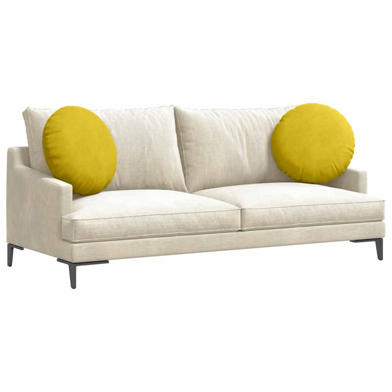 Poduszki na siedziska 2 pcs Żółty Ø 40 x 13 cm Aksamit