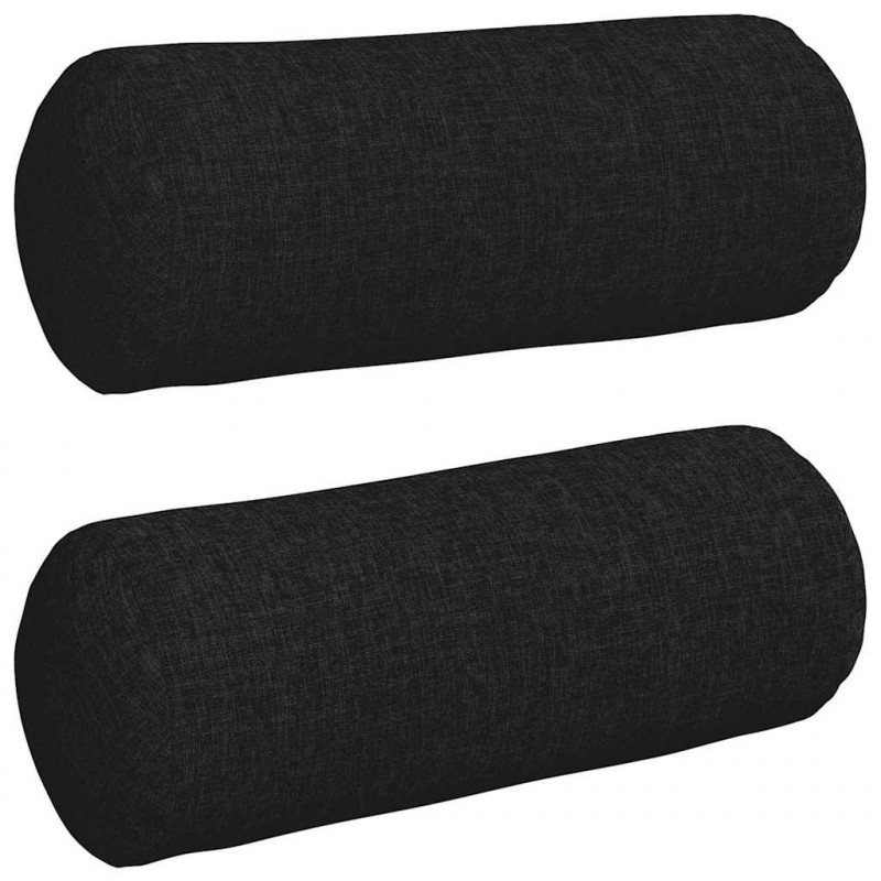 Poduszki Wałkowe 2 pcs Czarny Ø 15 x 40 cm tkanina