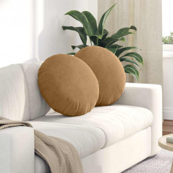Poduszki na siedziska 2 pcs Brązowy Ø50 x 19 cm Aksamit