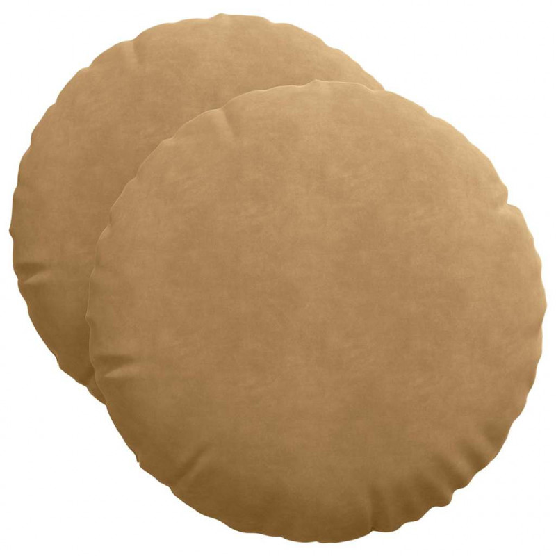 Poduszki na siedziska 2 pcs Brązowy Ø50 x 19 cm Aksamit