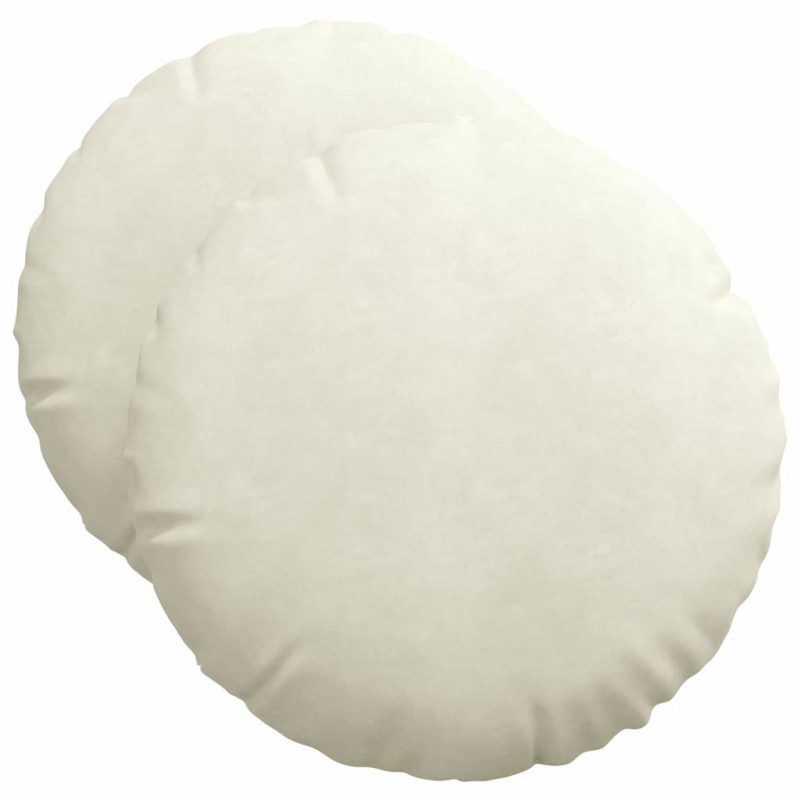 Poduszki na siedziska 2 pcs Kremowy Ø 40 x 13 cm Aksamit