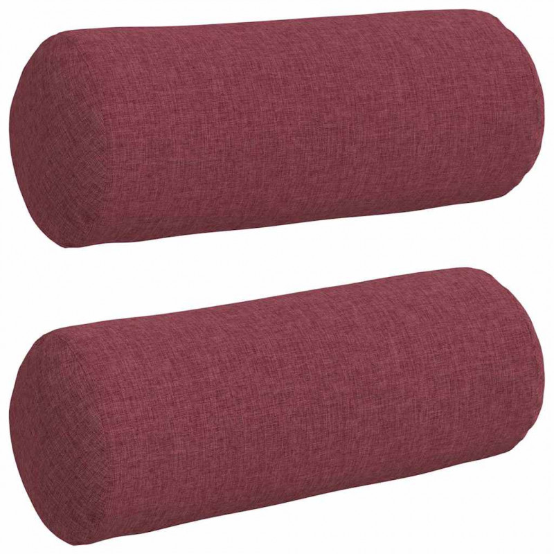 Poduszki Wałkowe 2 pcs Czerwone wino Ø 15 x 40 cm tkanina