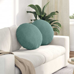 Poduszki na siedziska 2 pcs Zielony morski Ø 40 x 13 cm Aksamit