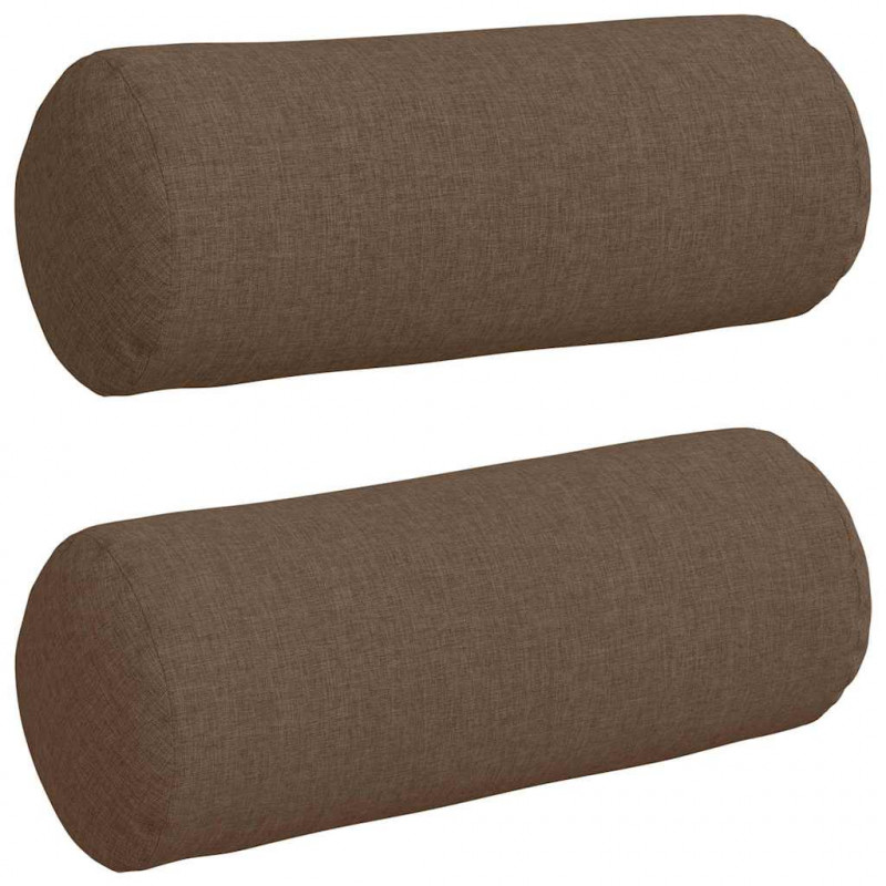 Poduszki Wałkowe 2 pcs Brązowy Ø 15 x 40 cm tkanina