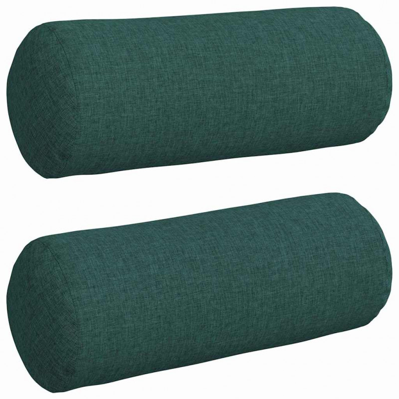 Poduszki Wałkowe 2 pcs Ciemna zieleń Ø 15 x 40 cm tkanina