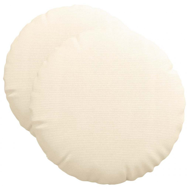 Poduszki na siedziska 2 pcs Kremowy Ø 50 cm Tkanina sztruksowa