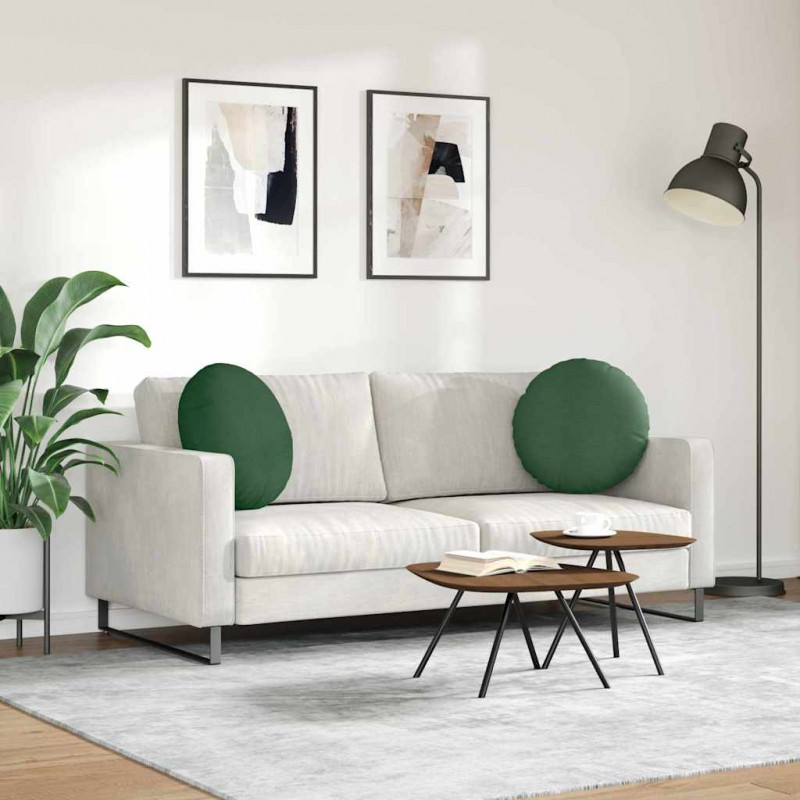 Poduszki na siedziska 2 pcs Ciemna zieleń Ø 50 cm
